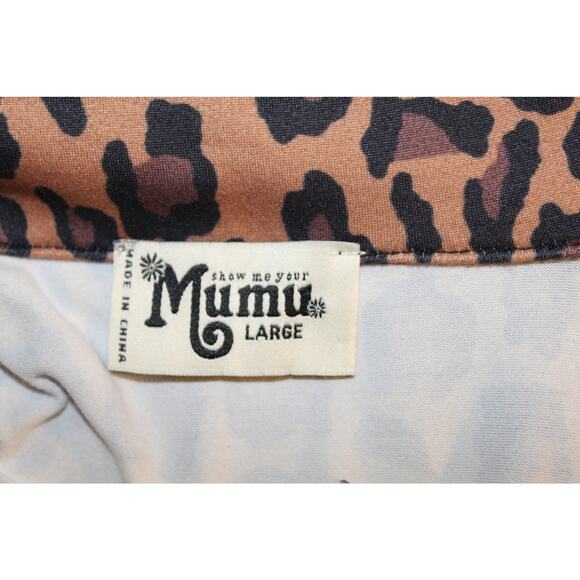 Show Me Your Mumu Leopard Print Sleep Shirt Women’s Size L Button Up Pajama Top - Picture 4 of 4